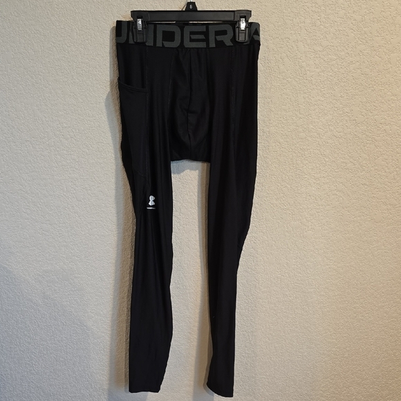 Under Armour Black Performance Compression Tights Hear Gear - Picture 1 of 3